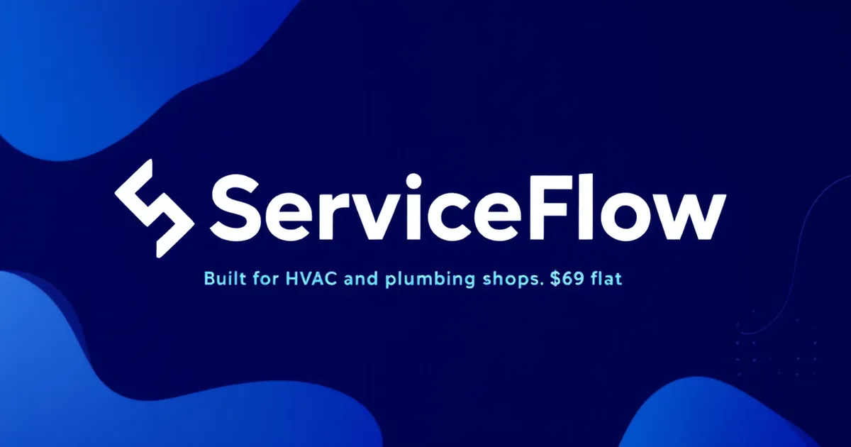 ServiceFlow dispatch board showing HVAC and plumbing job routing